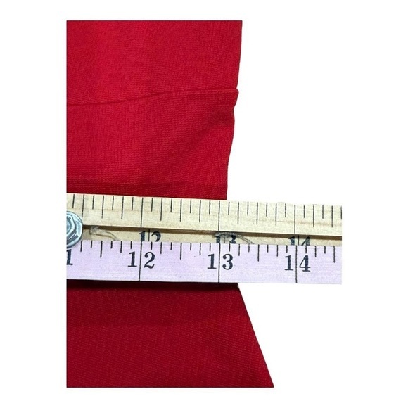 Monteau Dress Womens Medium Red Fit And Flare Sleeveless Scallop Neckline Party - Picture 3 of 8